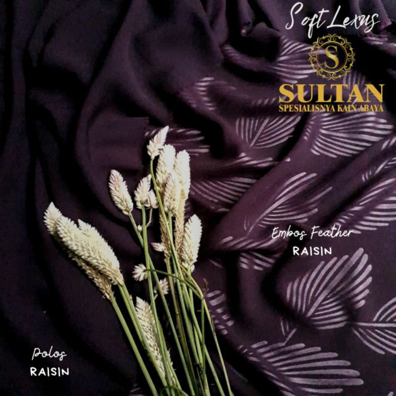 50CM EMBOS FEATHER SOFT LEXUS RAISIN KAIN SULTAN