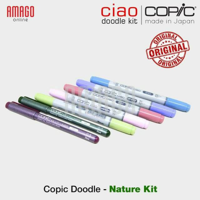 COPIC DOODLE PACK - NATURE KIT - 2 PENS AND 5 MARKERS - CCM/DKN