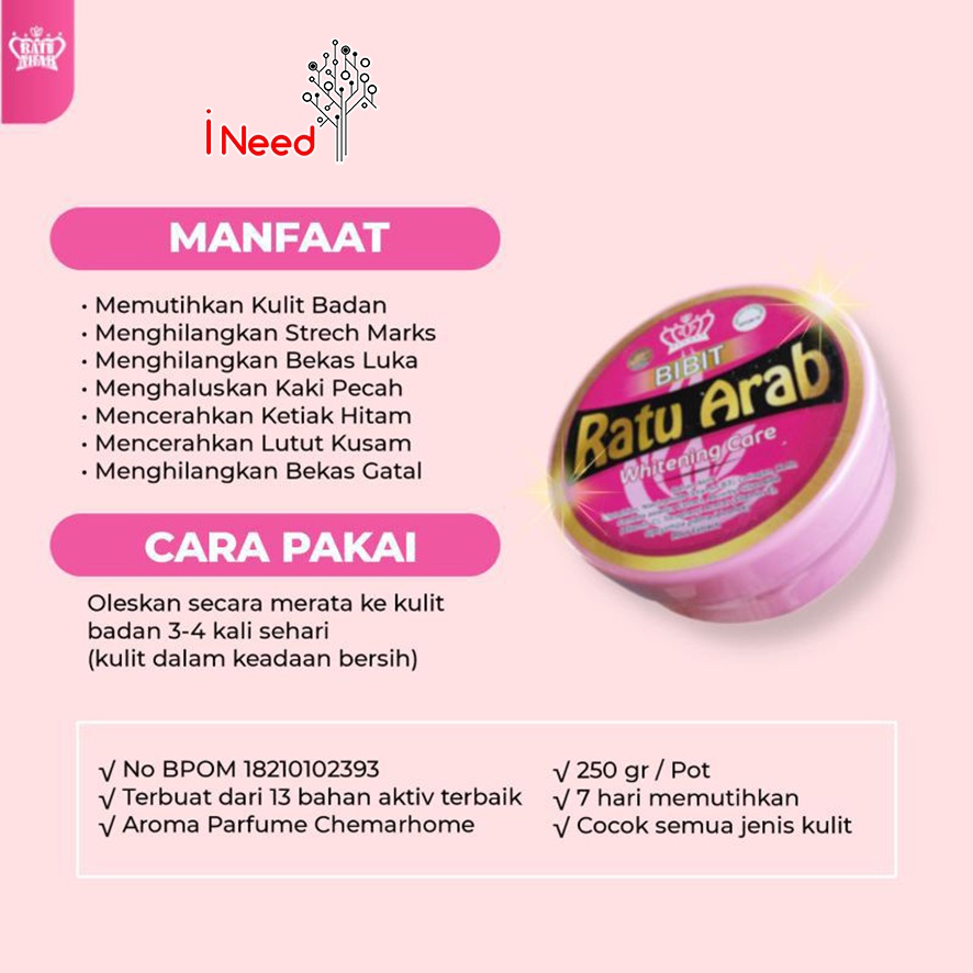 (INEED)Bibit Ratu Arab Original/ Lotion Pemutih Kulit Ampuh Sudah Bpom