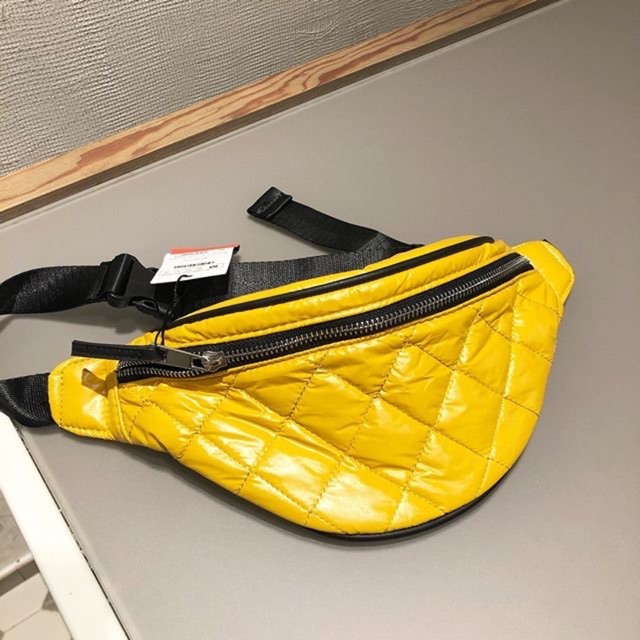 Stradivarius yellow nylon belt bag