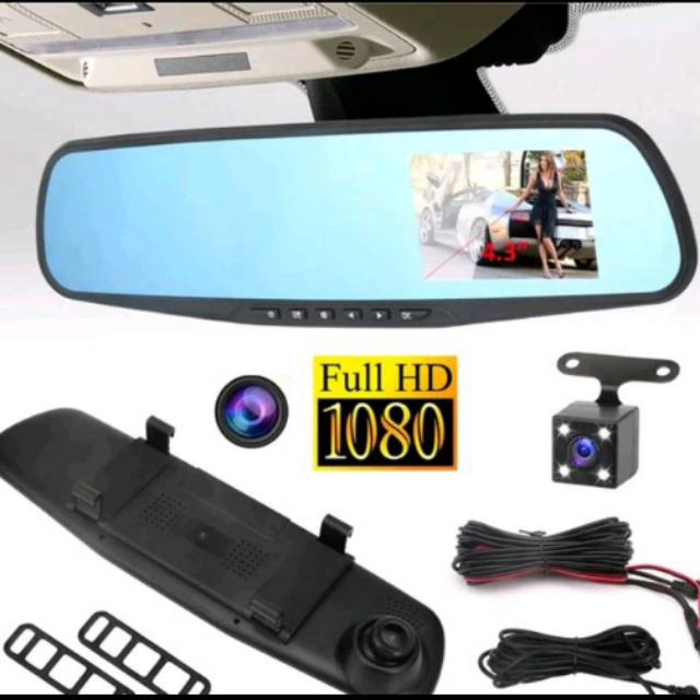 Car Kamera DVR Full HD 1080p Rearview Mirror Spion Plus DashBoard Cam