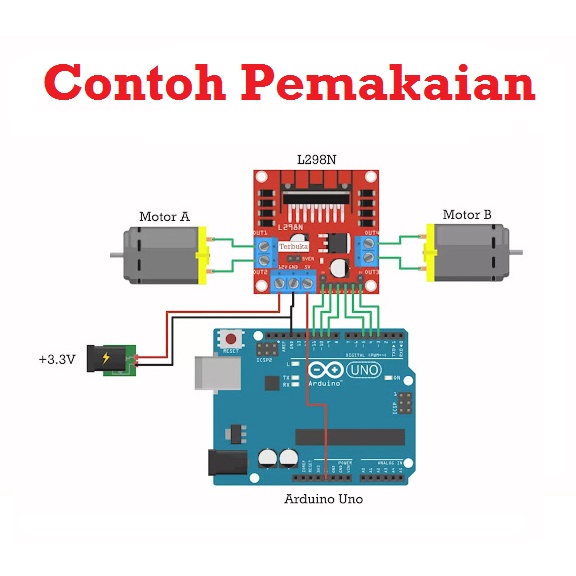 [HAEBOT] Motor Driver Module L298N 2 Channel Pengatur Kecepatan DC Motor Robot Arduino L298 Pengendali Stepper Dinamo