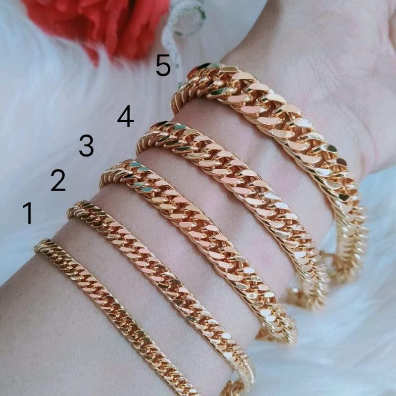 (LENGKAP) GELANG RANTAI WANITA PRIA LAPIS EMAS