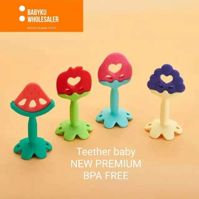 Gigitan bayi model buah silikon / Teether fruit baby / Mainan bayi