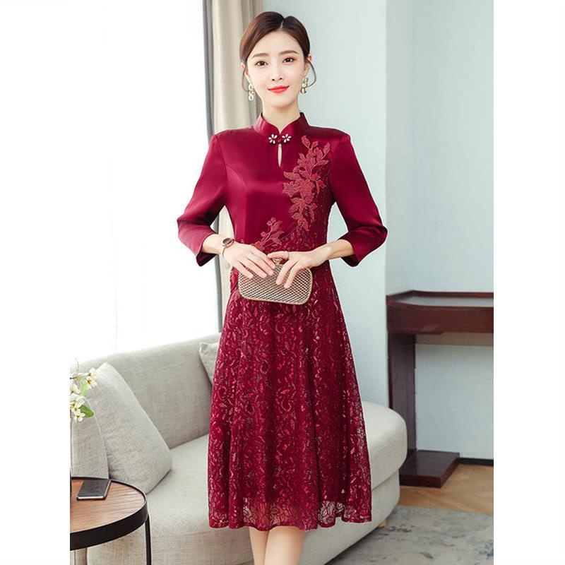 Improved cheongsam original new Tang style women's dress Chinese style wedding banquet dress wedding