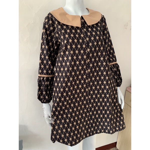 TUNIK BATIK CAP SOLO GRATIS MASKER BATIK LENGAN BALON KOMBINASI KRAH TIDUR RESLETING DEPAN BUSUI JUM