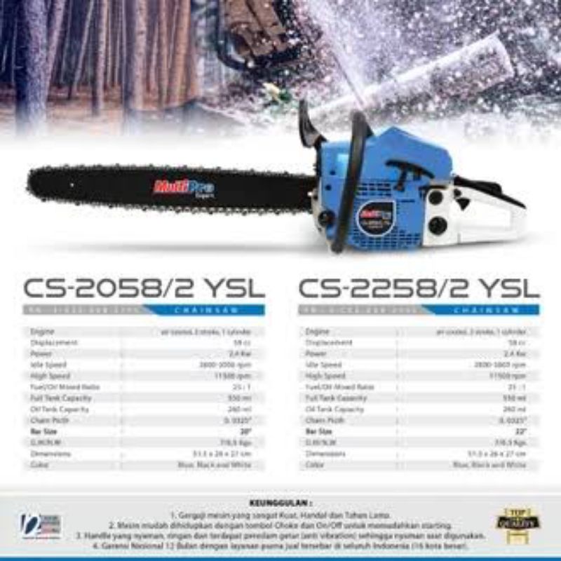 Multipro CS-22580/ 2 YSL Chainsaw 22 inch