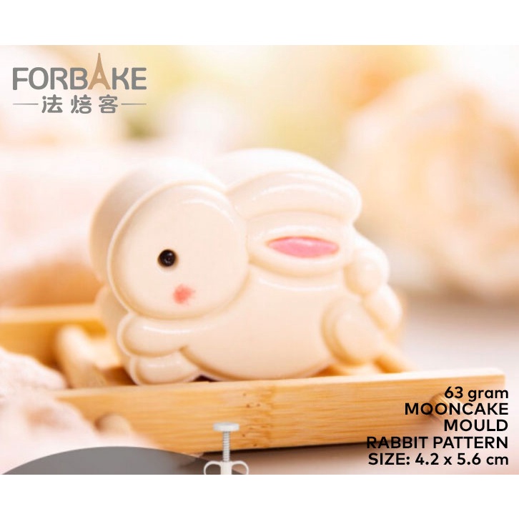Cetakan Kue Bulan Mooncake Karakter Kelinci Lucu - Rabbit Mooncake Mould Press 63 gram Isi 1 Pattern