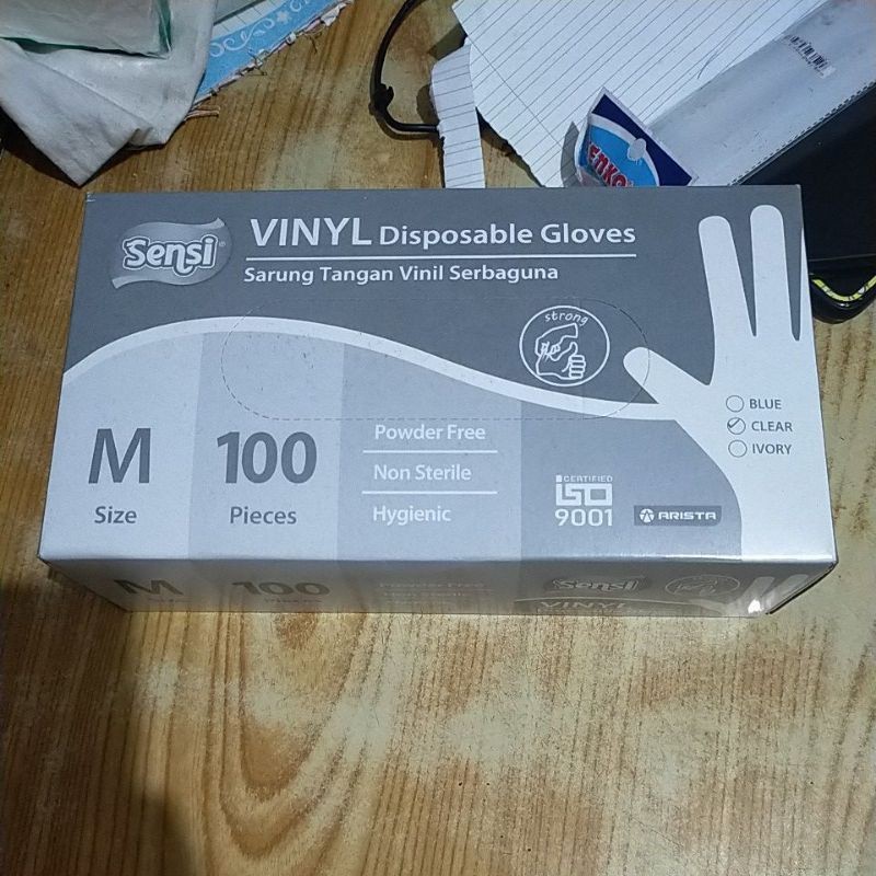 Sarung tangan Vynil isi 100 Sensi Vynil size S Gloves vynil isi 100 RE