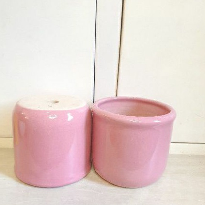 BIG SADO - POT KERAMIK SEDANG BULAN CUP GELAS KAKTUS SUKULEN MINI TFJARTISAN