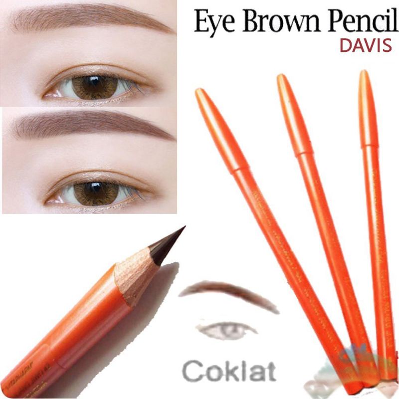 PENSIL ALIS / EYEBROW ORANGE DAVIS COKLAT BROWN / HITAM BLACK
