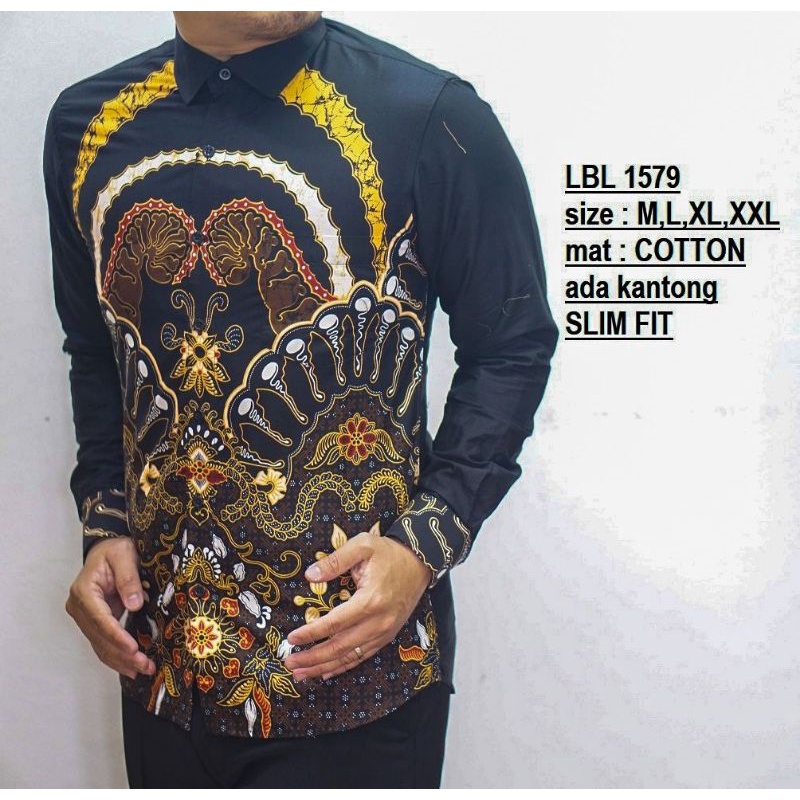 ORIGINAL BATIK KEMEJA PRIA MODEL SLIMFIT ASLI KATTUN LBL117