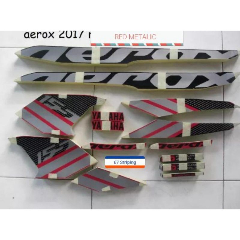 Striping Sticker Motor Yamaha Aerox 155 CC 2017 Merah