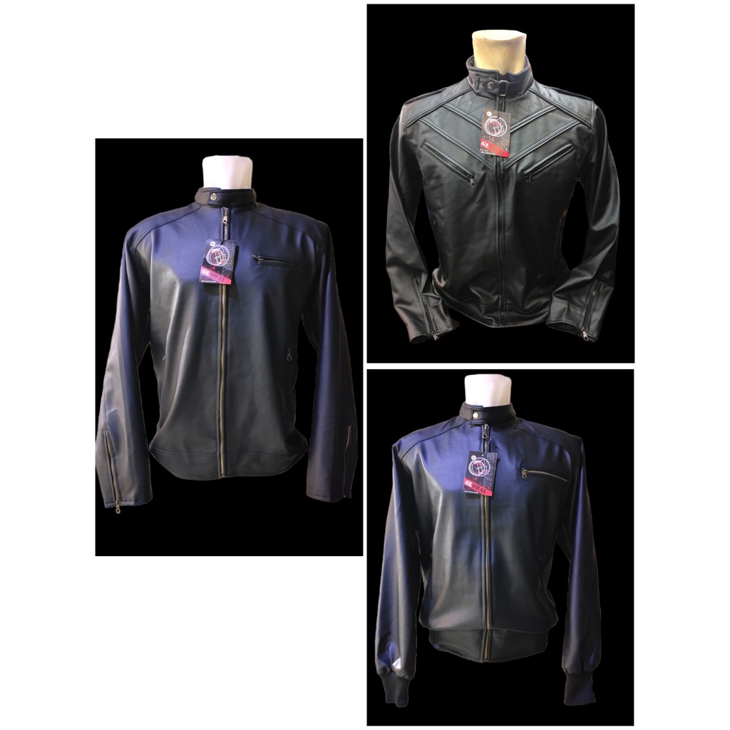 jaket kulit sintetis/jaket semi kulit/jaket karlit (kulit semi sintetis) bahan import