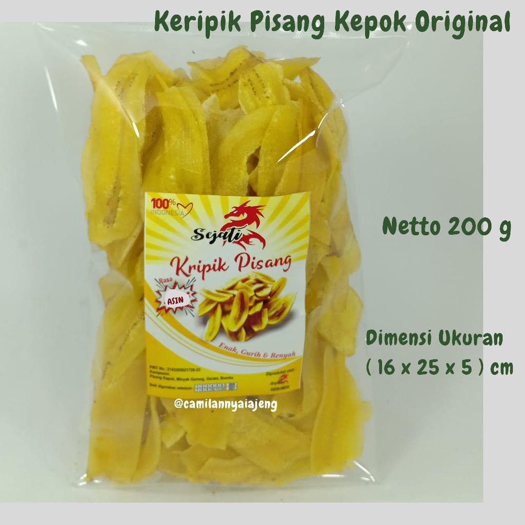 

Keripik Pisang Kepok Jajanan Tradisional Asin Gurih Asli Khas Kebumen 200 g