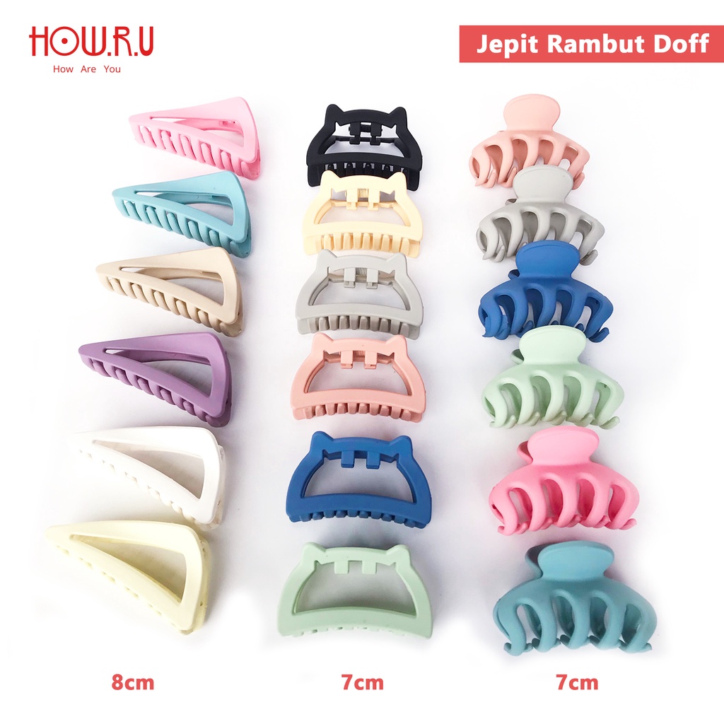 HOW.R.U | 1pcs - Jedai Jepit Rambut Korean Style Bentuk Unik Lucu Warna Pastel