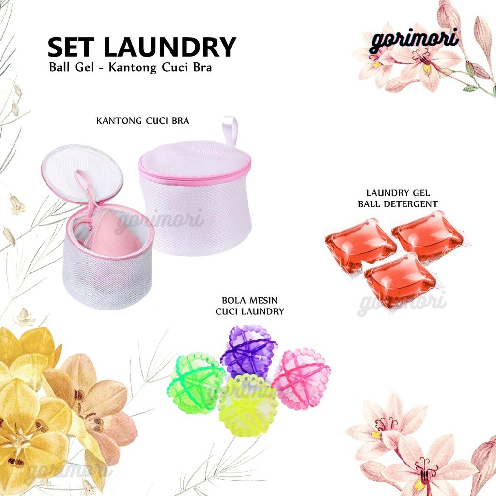 [𝙂𝙊𝙍𝙄𝙈𝙊𝙍𝙄] LAUNDRY SET - BALL GEL KANTONG CUCI BRA