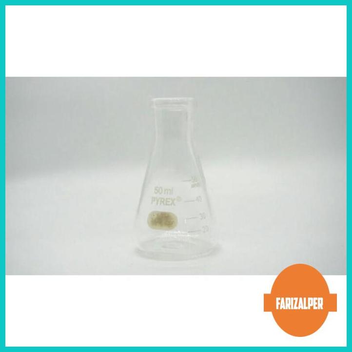 Labu Erlenmeyer 50ml pyrex / Gelas lab / erlenmenyer flash