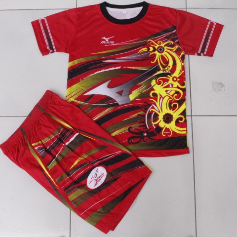 stelan baju kaos volli baju futsal stelan badminton anak size 9-12thn