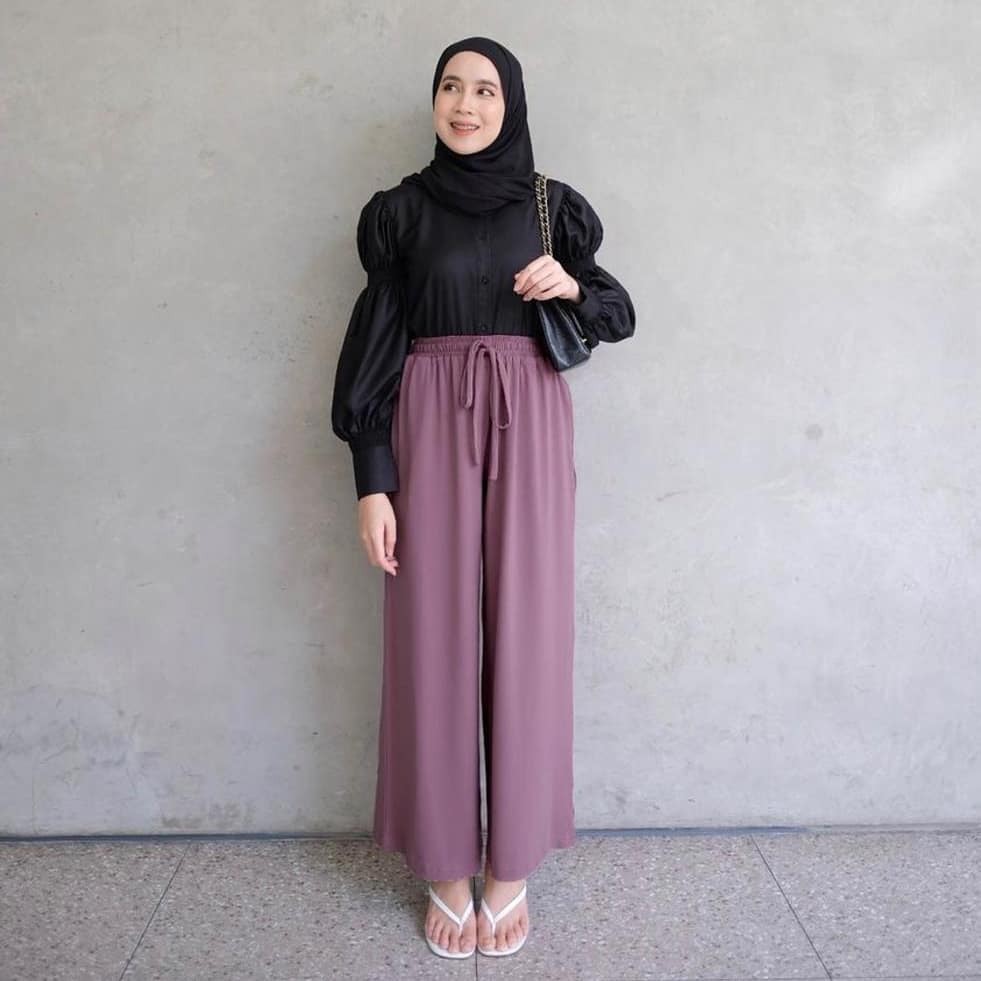 DISKON - DINDA KULOT - celana jersey / celana bigsize / kulot bigsize / kulot bestseller / kulot jersey