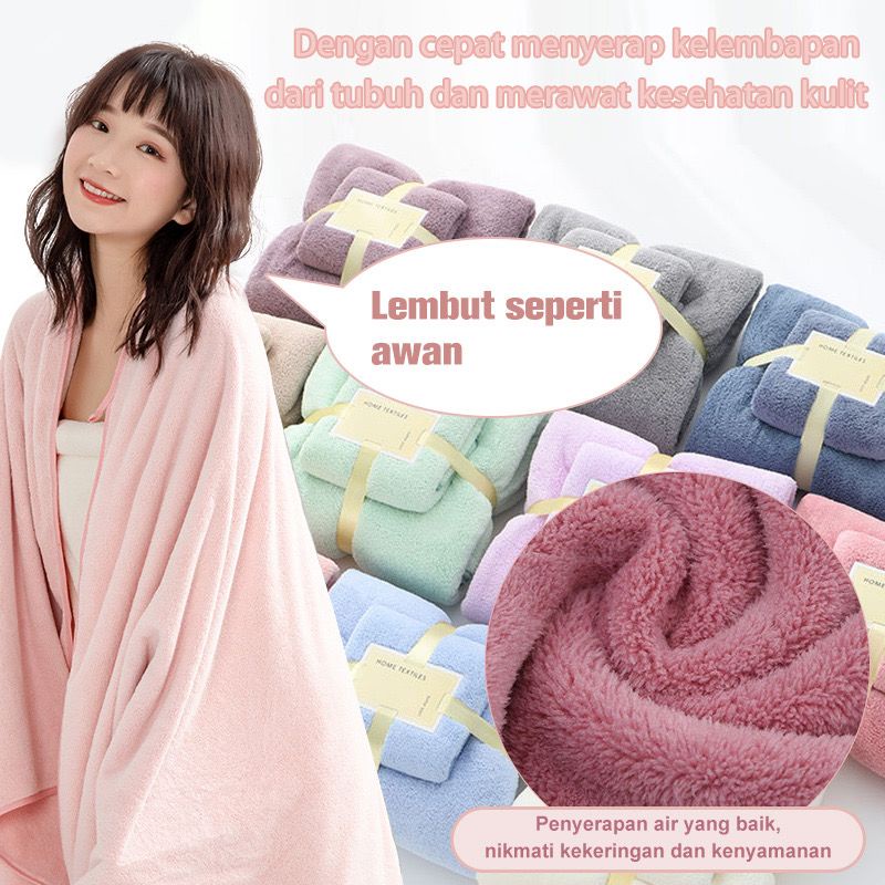 HANDUK MANDI TEBAL LEMBUT MENYERAP UKURAN 140x70cm / HANDUK DEWASA / HANDUK SET ISI 2 PCS VD