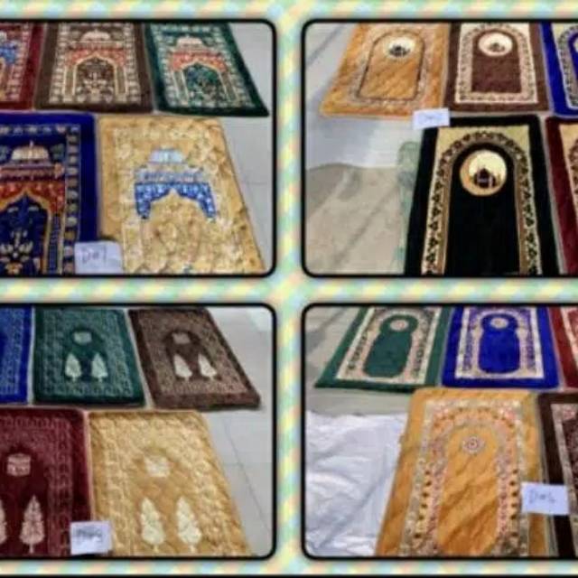 Sajadah Bulu tebal Quiting prayer mat Embos Anti Selip Afghani Ukuran Jumbo Tebal 5.0