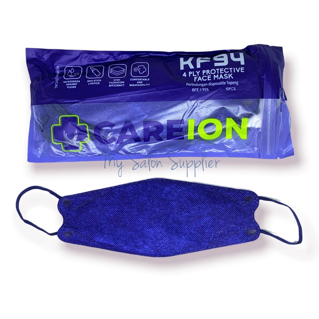 Careion KF94 Protective Face Mask 4 Ply Earloop / Masker Mulut isi 10 Warna