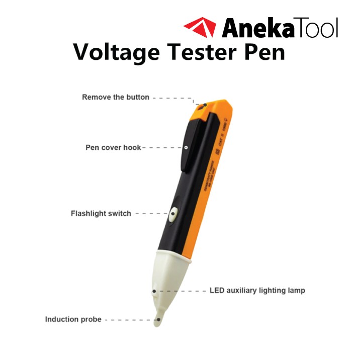 AT Alat Test Pen Listrik Non contact Voltage Tester Pen 90-1000V