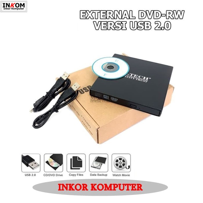 DVD RW External M-Tech Ultra slim USB 2.0 Optical Drive Mtech Dvd  RW