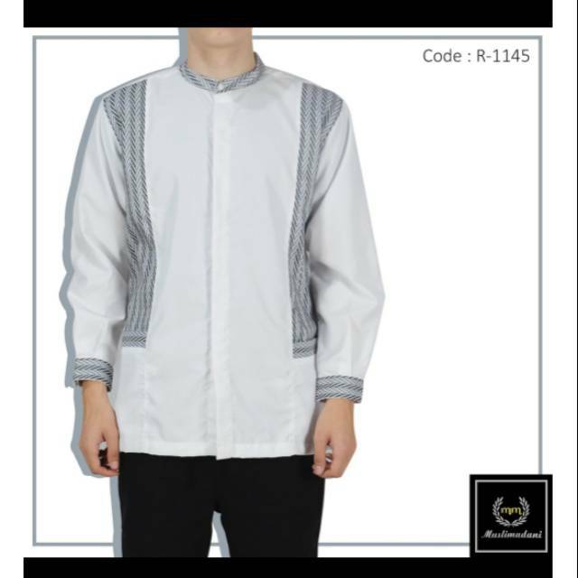 Baju Koko Dewasa Putih Muslimadani R-1145