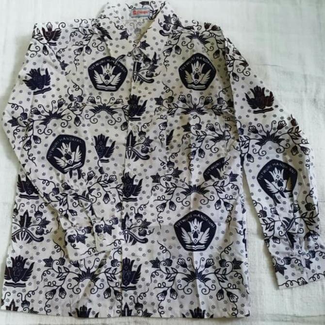 SERAGAM BATIK SD BIRU LENGAN PANJANG