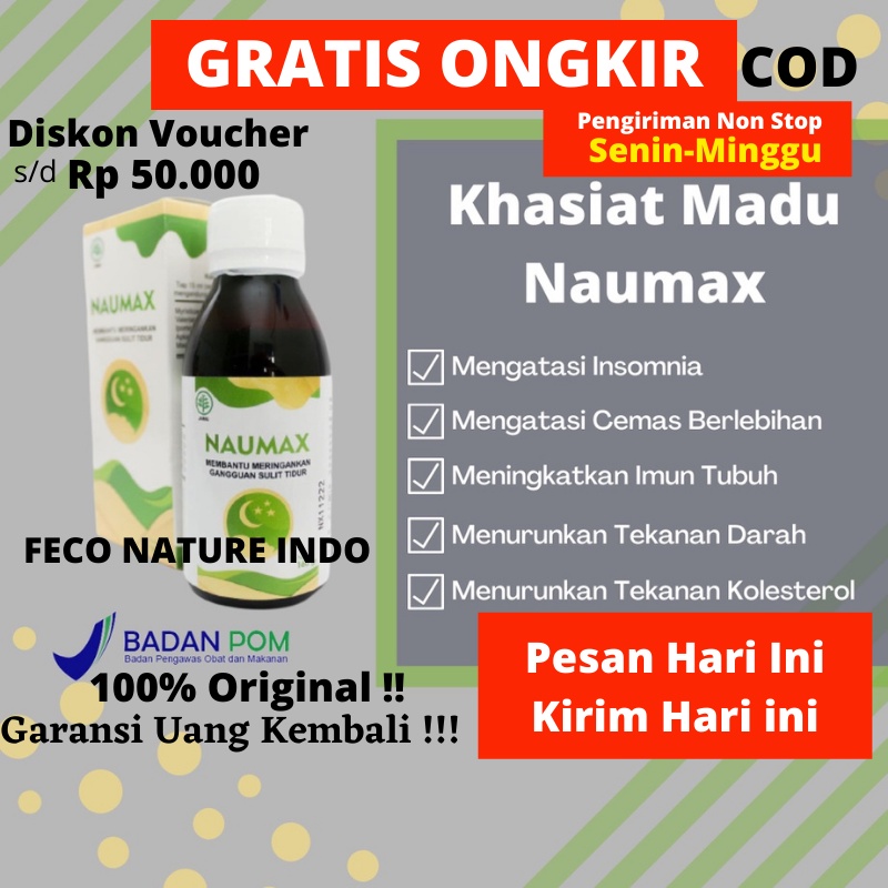 MADU NAUMAX -  Obat Insomnia, Obat Susah Tidur Malam, Obat Tidur Original Asli, Obat Susah Tidur Her