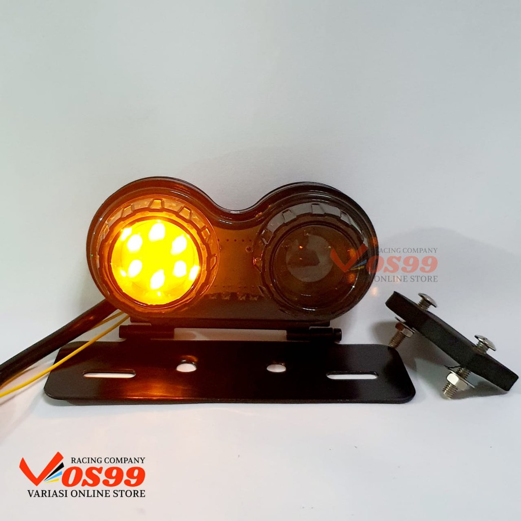 Lampu Stop Rem Motor Klasik Tralis 2 Led Stoplamp Grill Japstyle lampu Stop Racing + Sen dan Senja