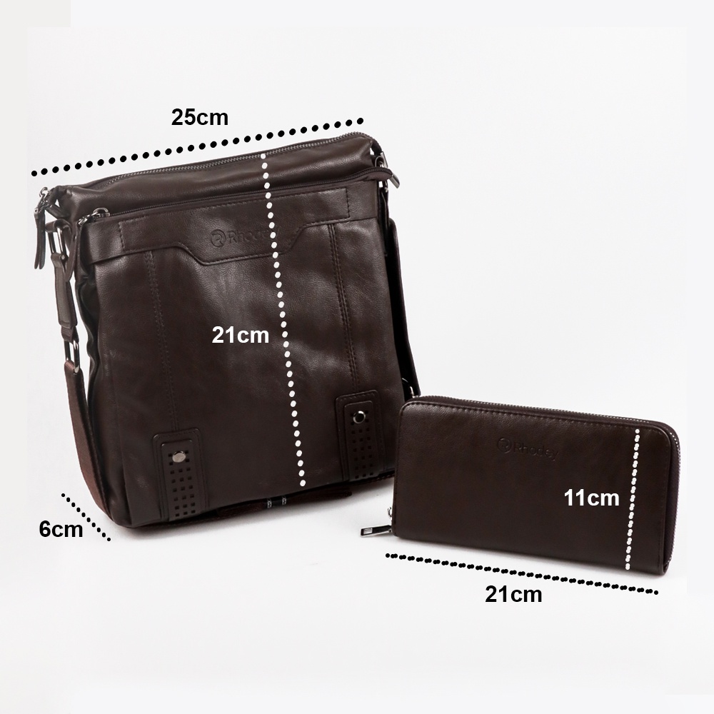 Rhodey Tas Selempang Messenger Crossbody Bag Pria dengan Dompet - 15036