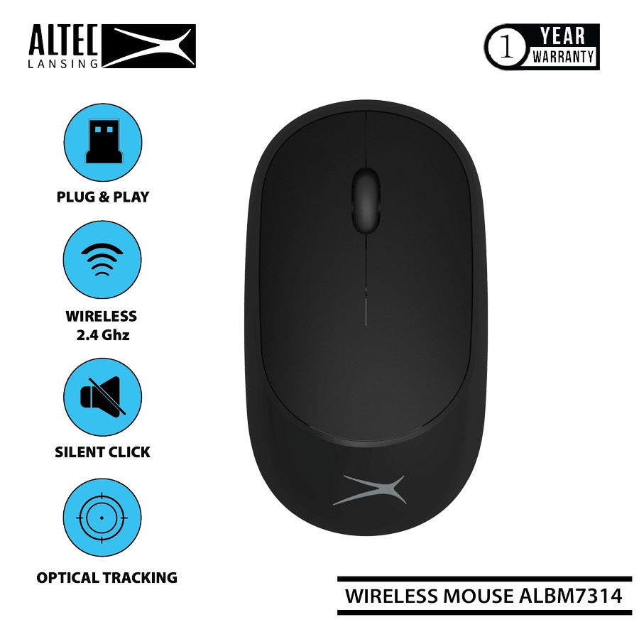 Mouse Wireless Altec Lansing ALBM-7314 Silent Black | Altec ALBM7314