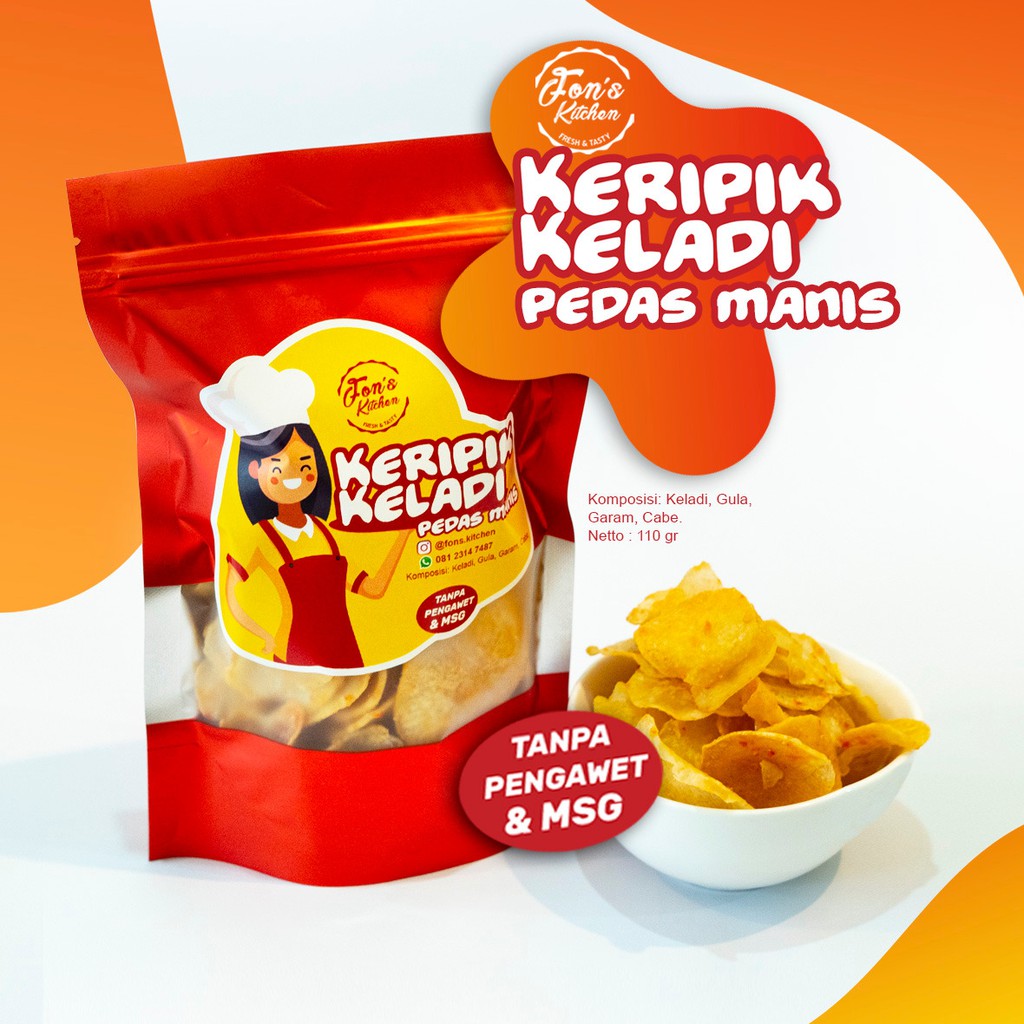 Keripik Keladi Khas Papua 110 gram Tanpa Pengawet dan Tanpa MSG - Extra Pedas