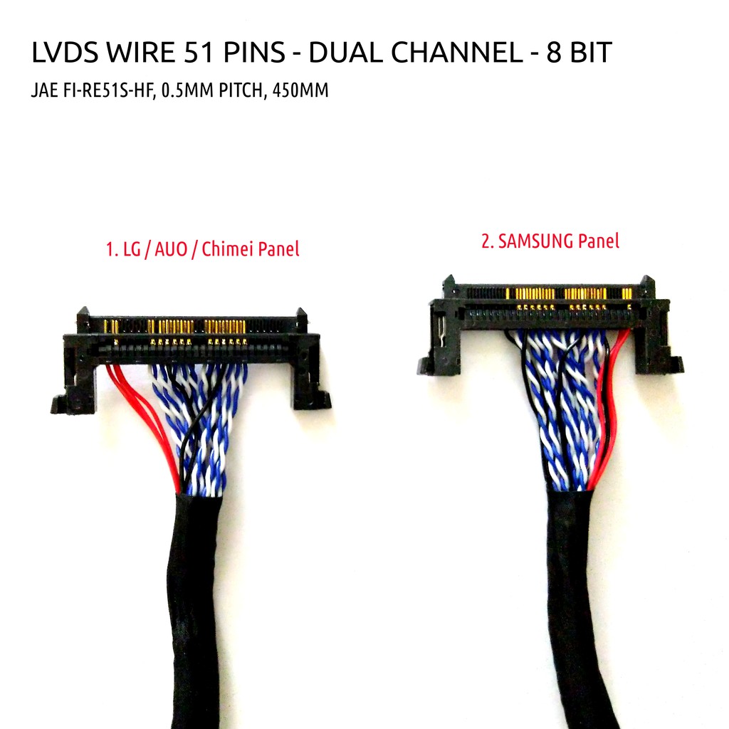 Kabel LVDS 51 Pin RE  51P  Dual Channel 8 Bit Data LG SAMSUNG