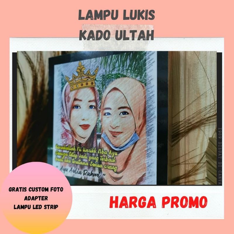 [HARGA PROMO] Custom Lampu Hias Gantung Antik Dinding Kayu Minimalis LED Murah