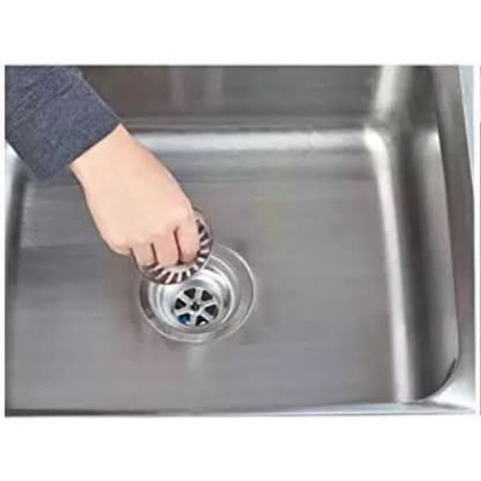 (SerbaSerbi)Saringan Wastafel Cuci Piring Stainless Steel Sink Strainer Filter Air Saringan Afur Bak Cuci Gelas.