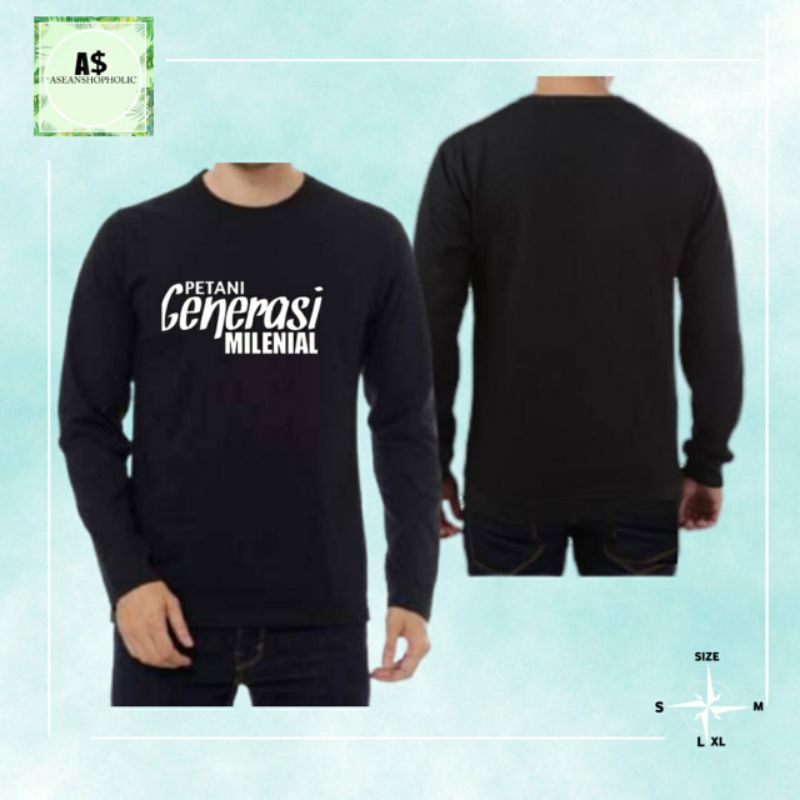 kaos baju lengan panjang petani generasi milenial kaos petani