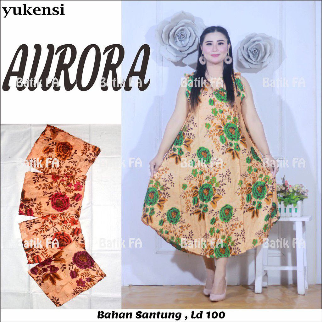 BATIK WANITA KEKINIAN DASTER RAYON YUKENSI  ( BLASTER POLKA GARDEN SHABBY MONOCROM AURORA MALIKA SAKURA ) BUMIL MURAH ADEM-YKS PAYUNG AURORA