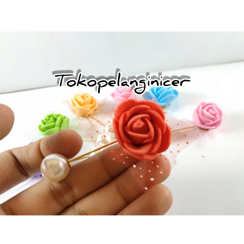 Tuspin Bros Model Bunga Mini Sponge/Bros Hijab Tusuk murah / Bros Peniti Hijab Tokopelanginicer