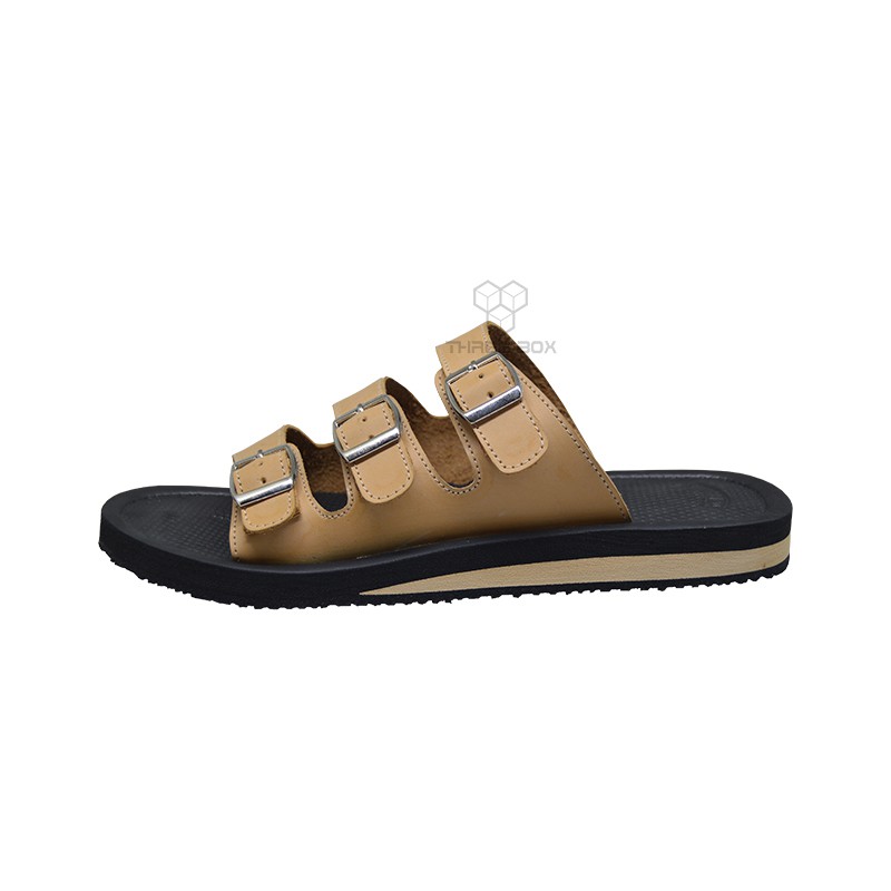 THREE BOX - Sandal Selop Orion Casual Ringan Unisex BeigeBlack ORIGINAL