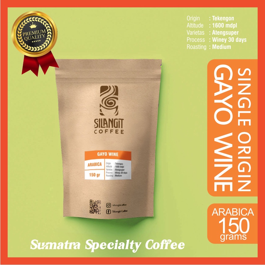 

ARABICA GAYO WINE SPECIALTY COFFEE 150gr by Silangit Coffee