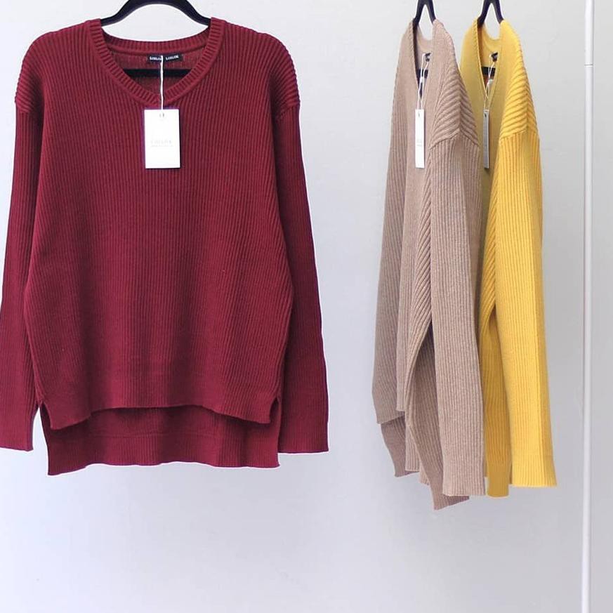 Lagi Trend Boxy V Neck Viona L Sweater Wanita Terbaru L Atasan Wanita Terlaris L Baju Wanita Rajut L Shopee Indonesia