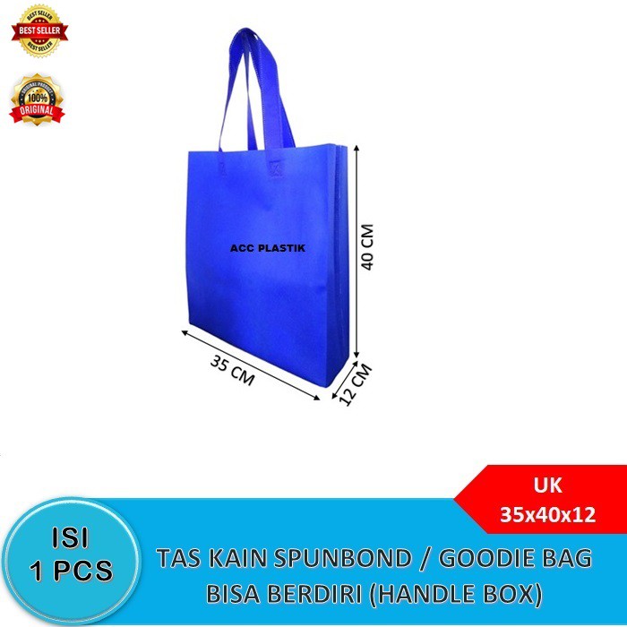 

Tas kain Tas Spunbond Goodie bag Tas Polos Handle Tali kantong Kain 35x40x12 Tas belanja