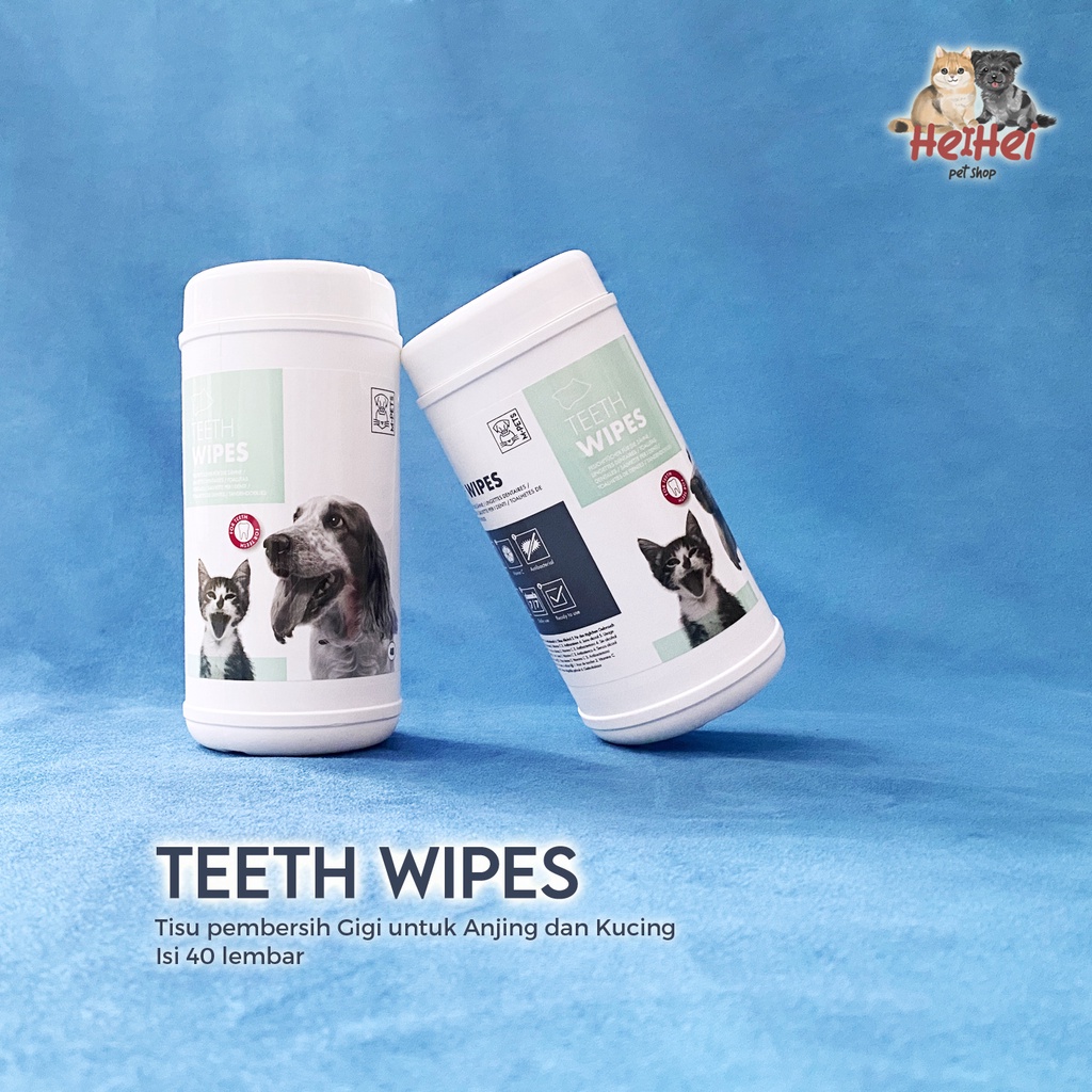 M-Pets Teeth Wipes Tissue for Pet/Dog/Cat - Pet Dental Tisu - Pembersih Mulut Noda Karang Gigi Anjing Kucing Hewan - Tisu Basah Kucing Anjing