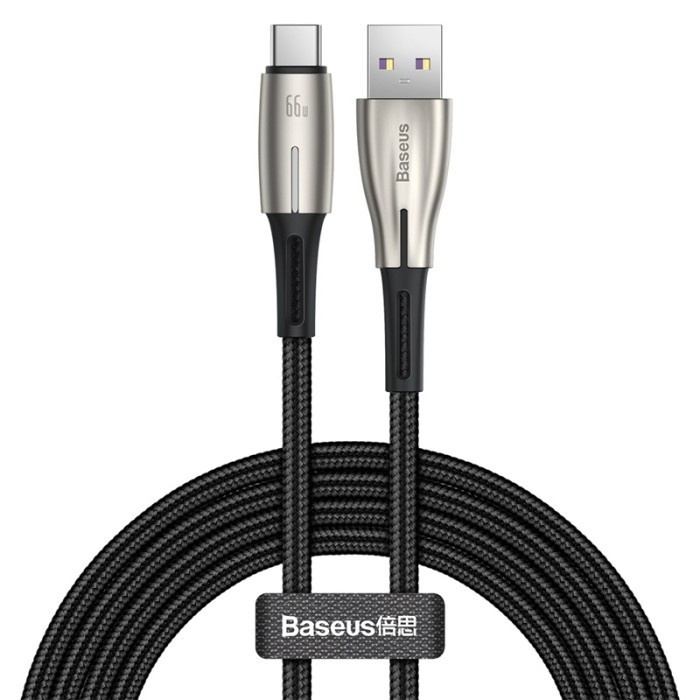 Baseus Original Water Drop Kabel Data USB to Type C Fast Charging 6A 66W Cable Charger Casan Ori Tipe C Quick Charge for Huawei Samsung XiaoMi Oppo Vivo