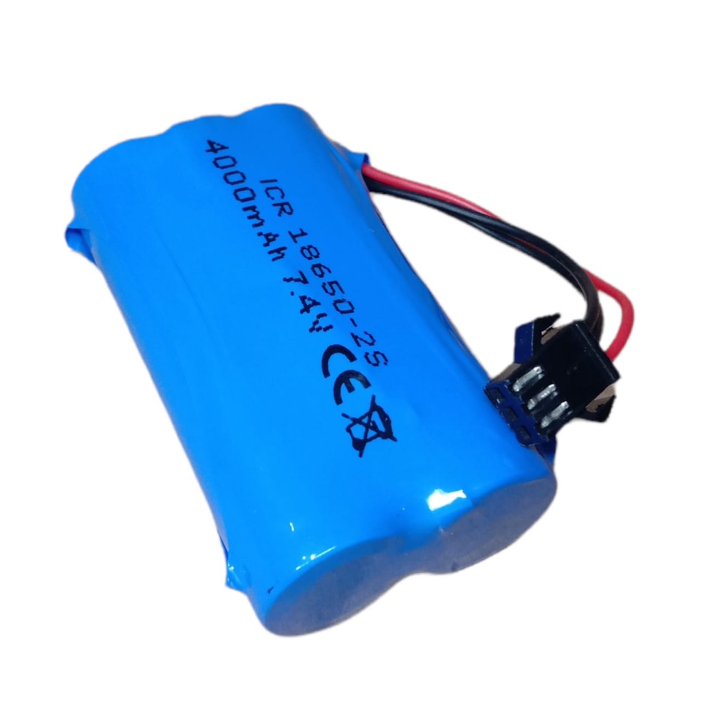 Baterai RC/ Baterai Speaker Bluetooth &amp; Elektronik Lainnya 2x 18650-2S 4000mAh 7.4V Protektor BMS 4.5A Soket Hitam 3 Pin