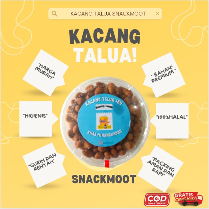 

Cemilan enak / Kacang Telur khas minang 250 gram /makanan kering